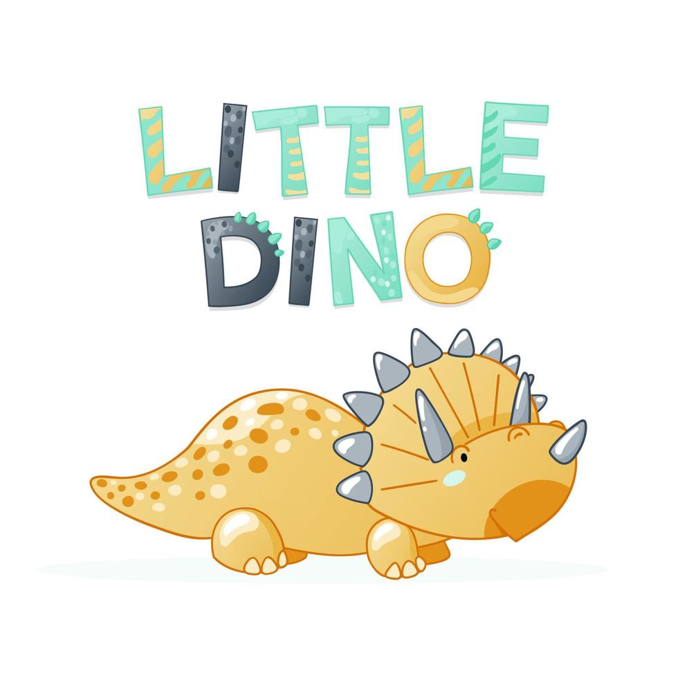 Cute dinosaur cartoon vector illustration.