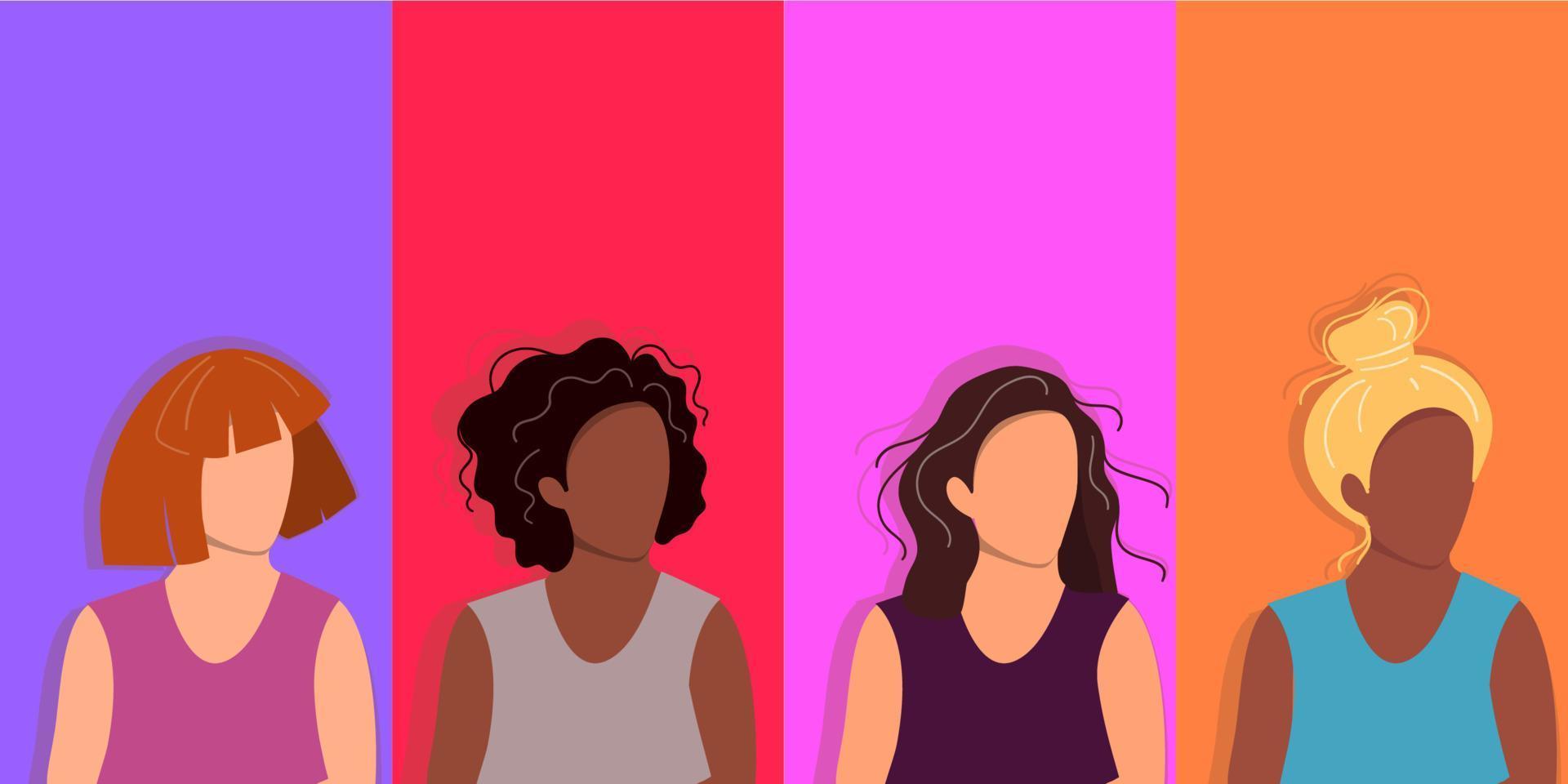 mujeres de diferentes nacionalidades vector