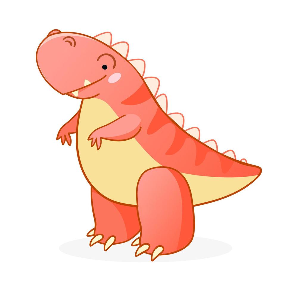 linda ilustración vectorial de dibujos animados de dinosaurios. vector