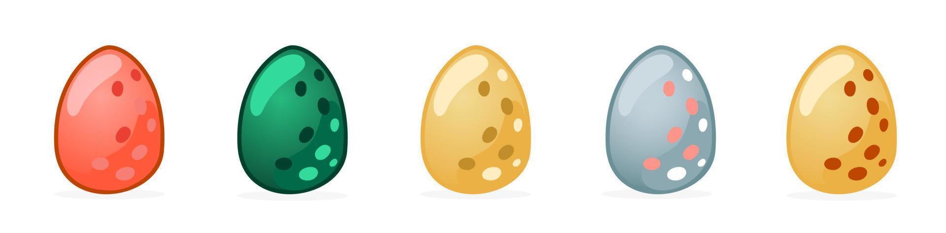 Cute cartoon dinosaur dotted egg. vector