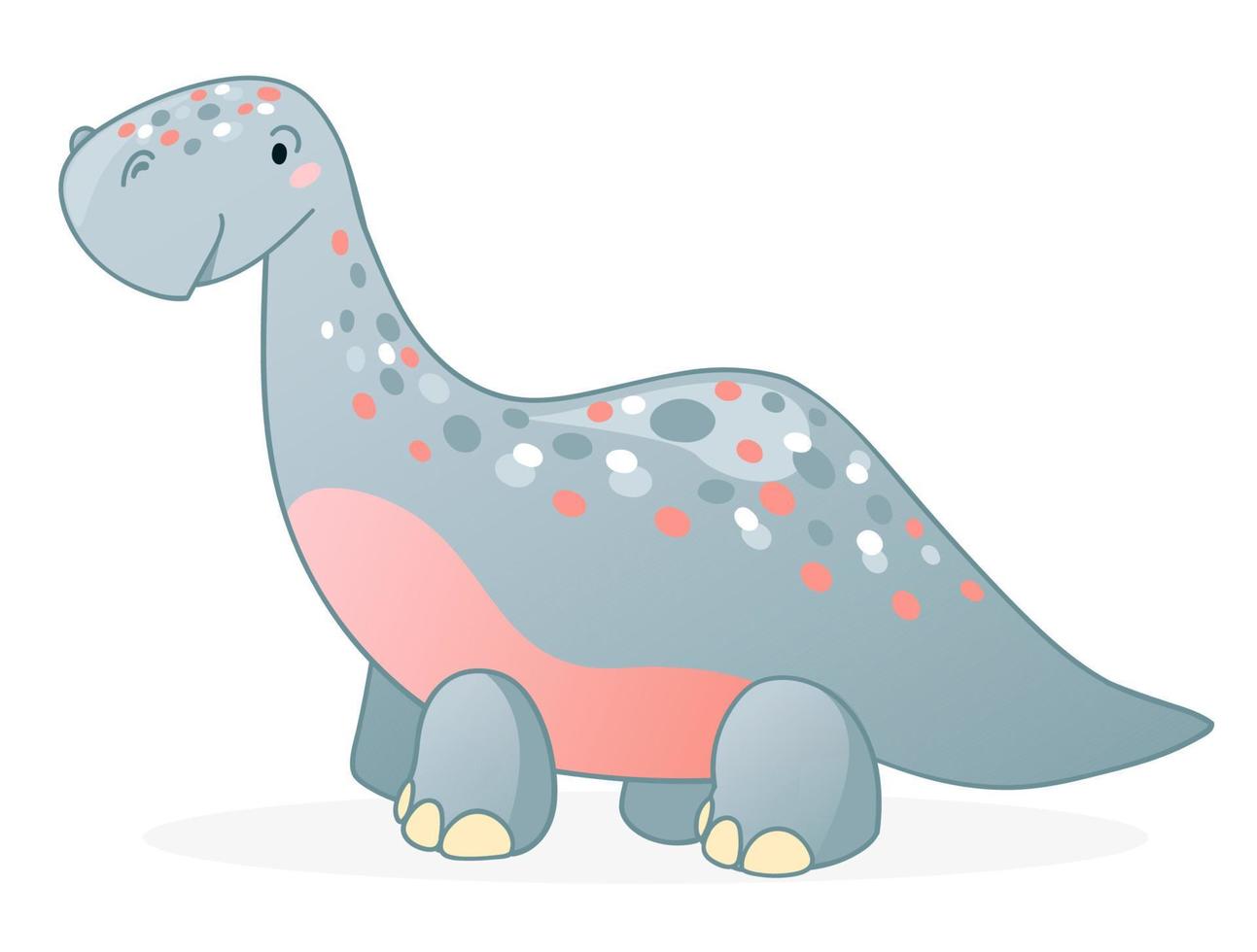 linda ilustración vectorial de dibujos animados de dinosaurios. vector