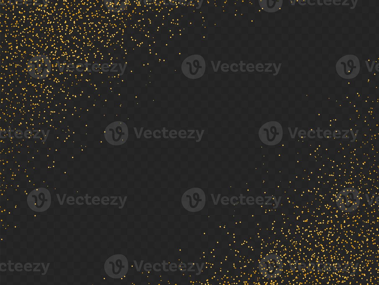 Gold glitter particles isolate on png or transparent  background with sparkling  snow and star light. Graphic resources for Christmas, New Year, Birthdays and luxury card. Vector illustration photo