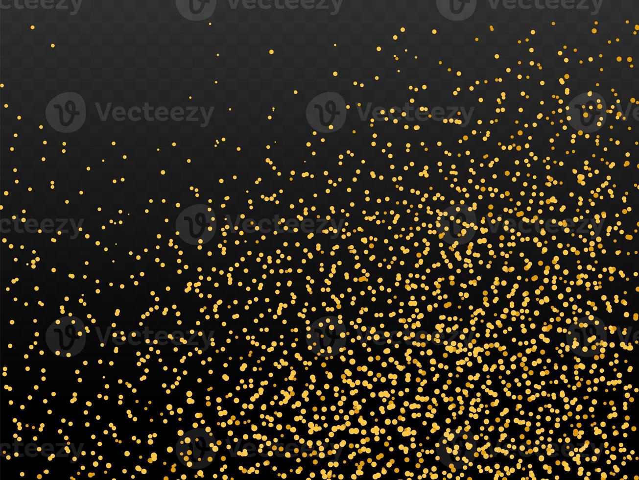 Gold glitter particles isolate on png or transparent  background with sparkling  snow and star light. Graphic resources for Christmas, New Year, Birthdays and luxury card. Vector illustration photo