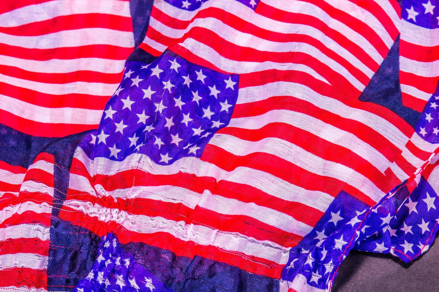 Old Worn American Flag Scar With See Through Material photo