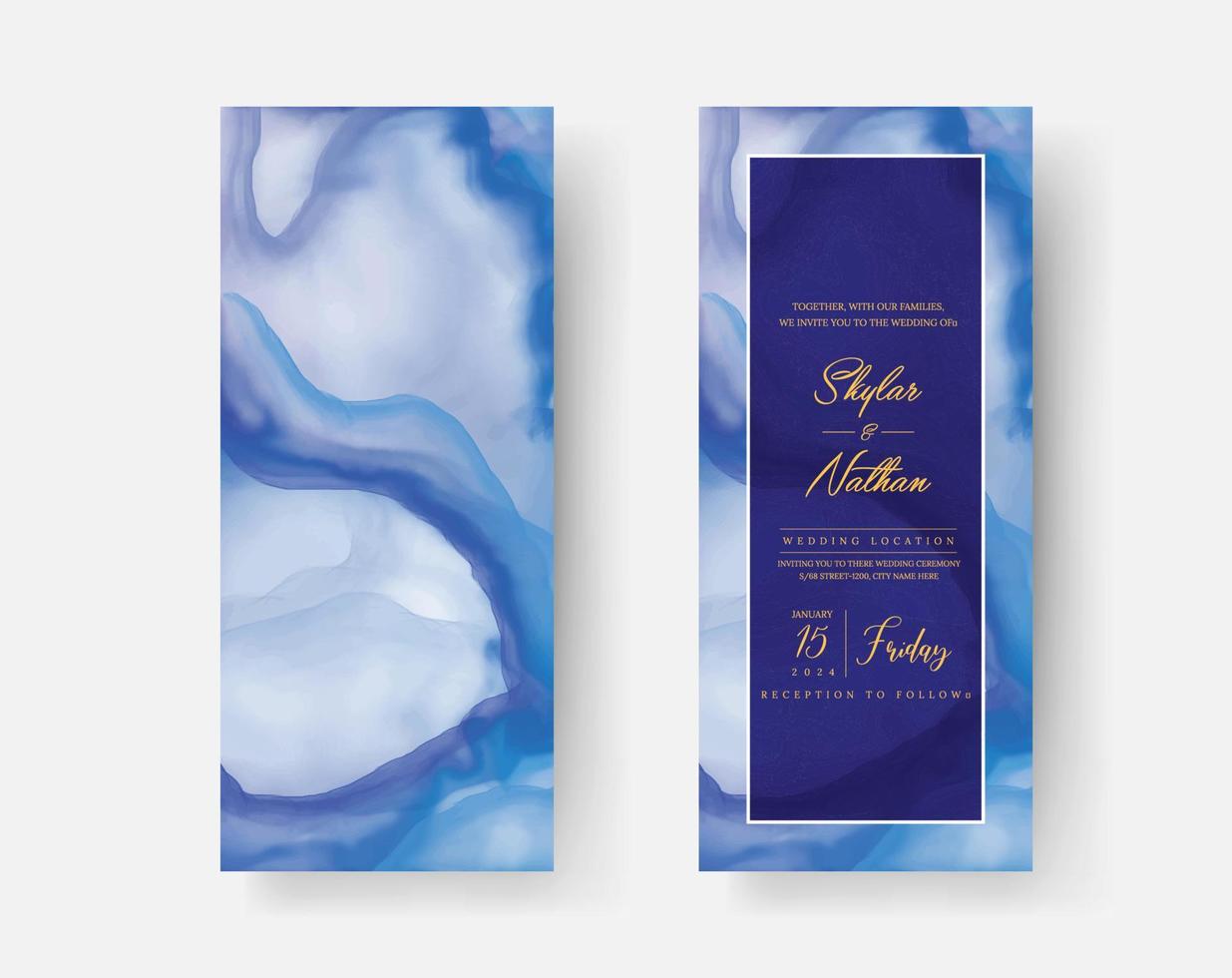 Elegant Marble Stone Texture Wedding Menu Card vector