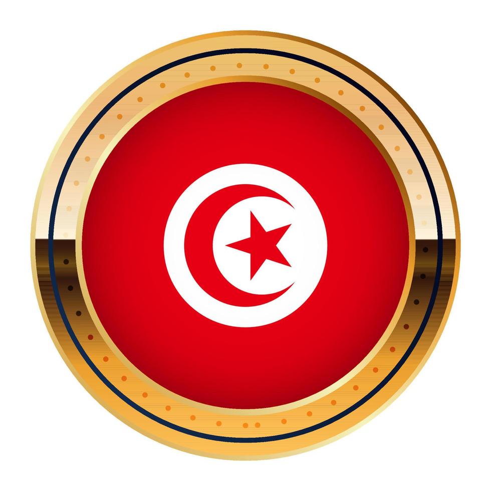 Tunis Flag Emblem, Gold Medal Model, World Cup Flag, Lower Third Icon vector