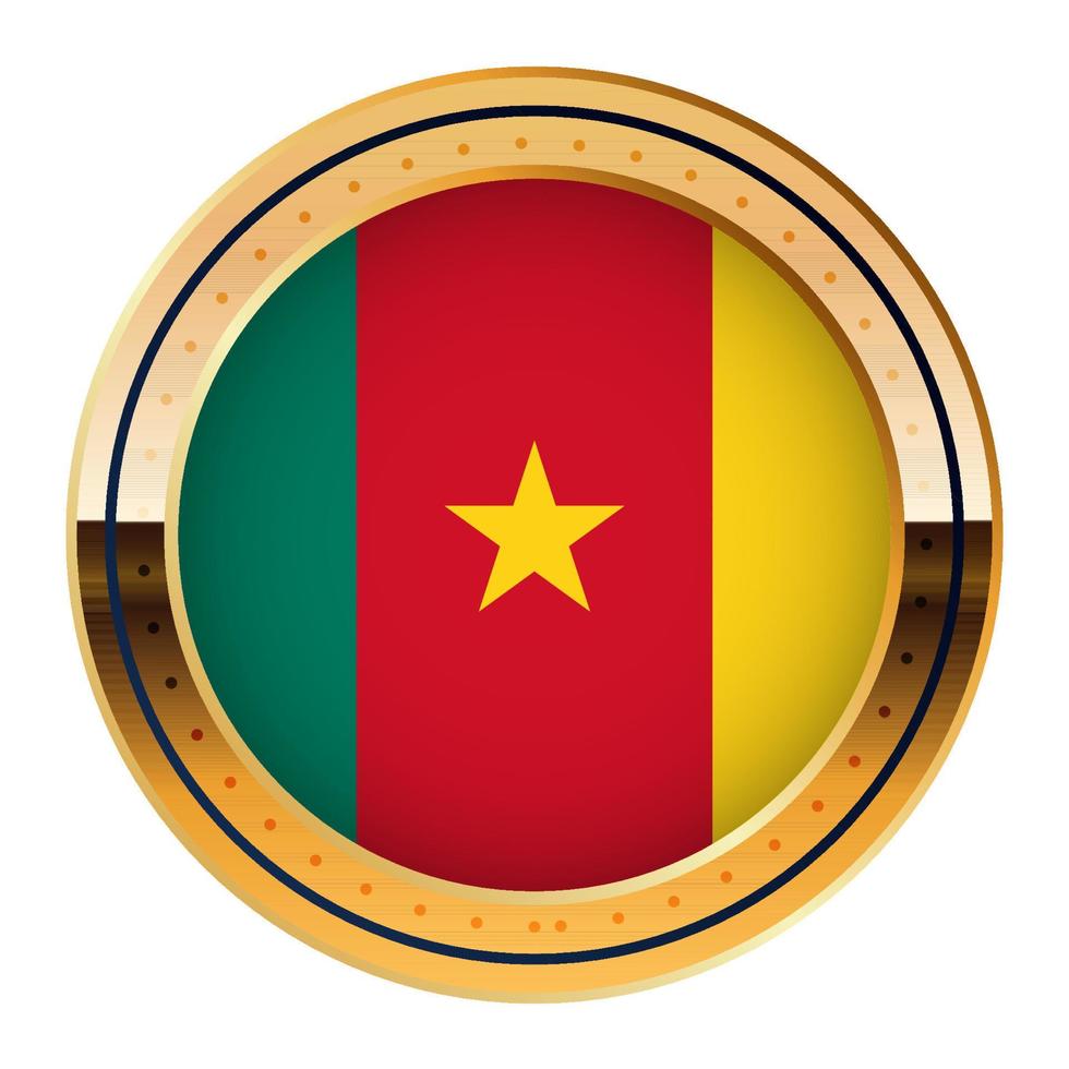 Cameroon Flag Emblem, Gold Medal Model, World Cup Flag, Lower Third Icon vector