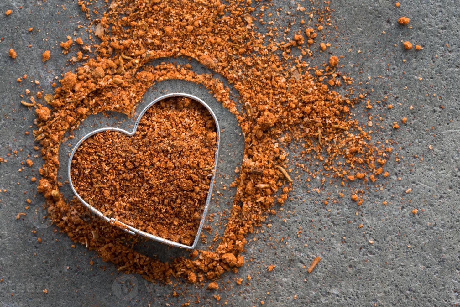 Barbecue Rub in a Heart Shape photo