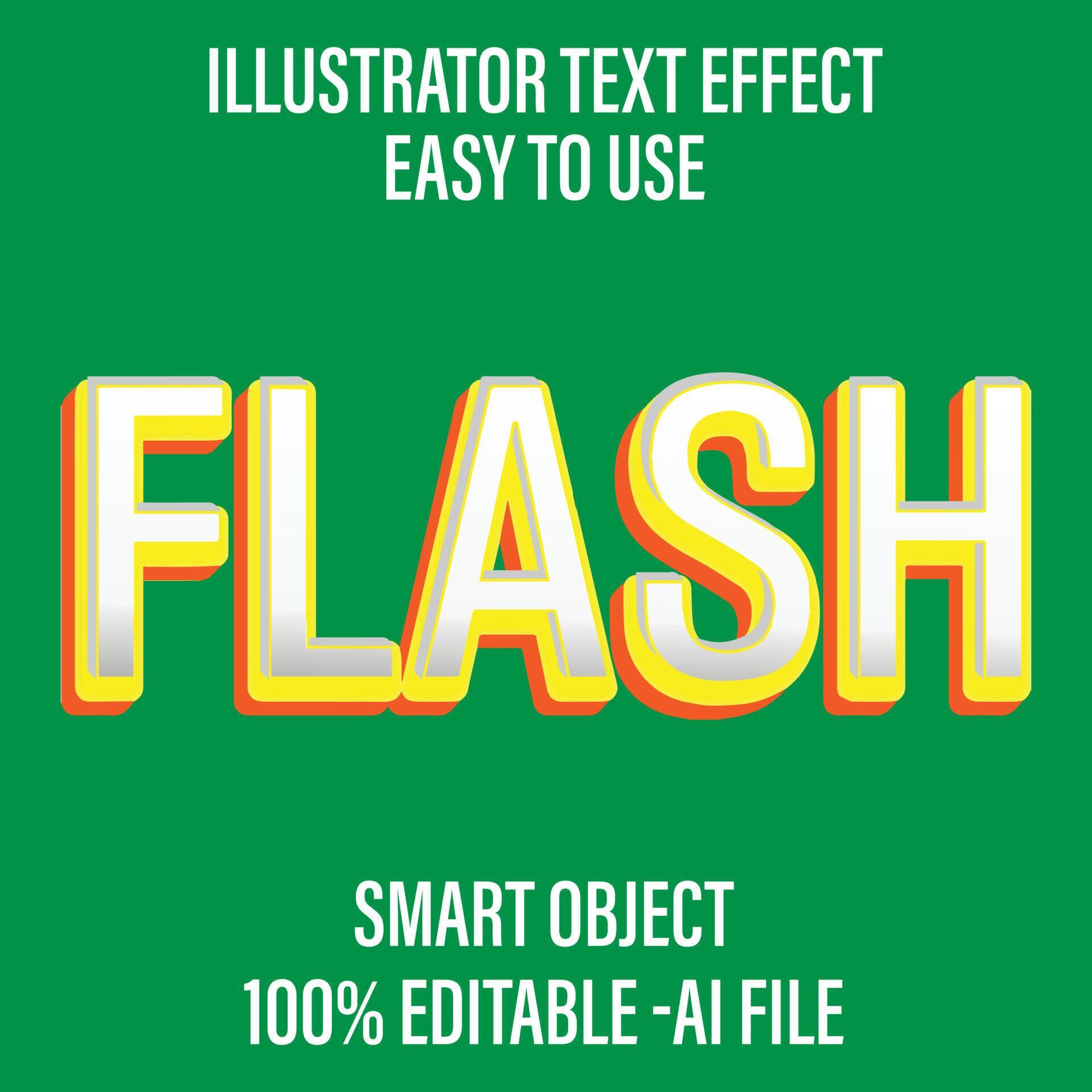 Flash Editable Text Effect Concept, 3D Flash Text Effect Style 13943077 Vector Art at Vecteezy
