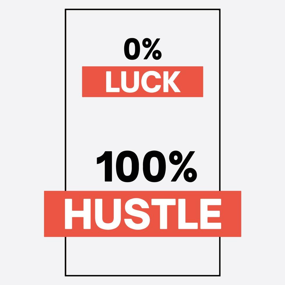 Luck vs hustle motivational illustration design vector