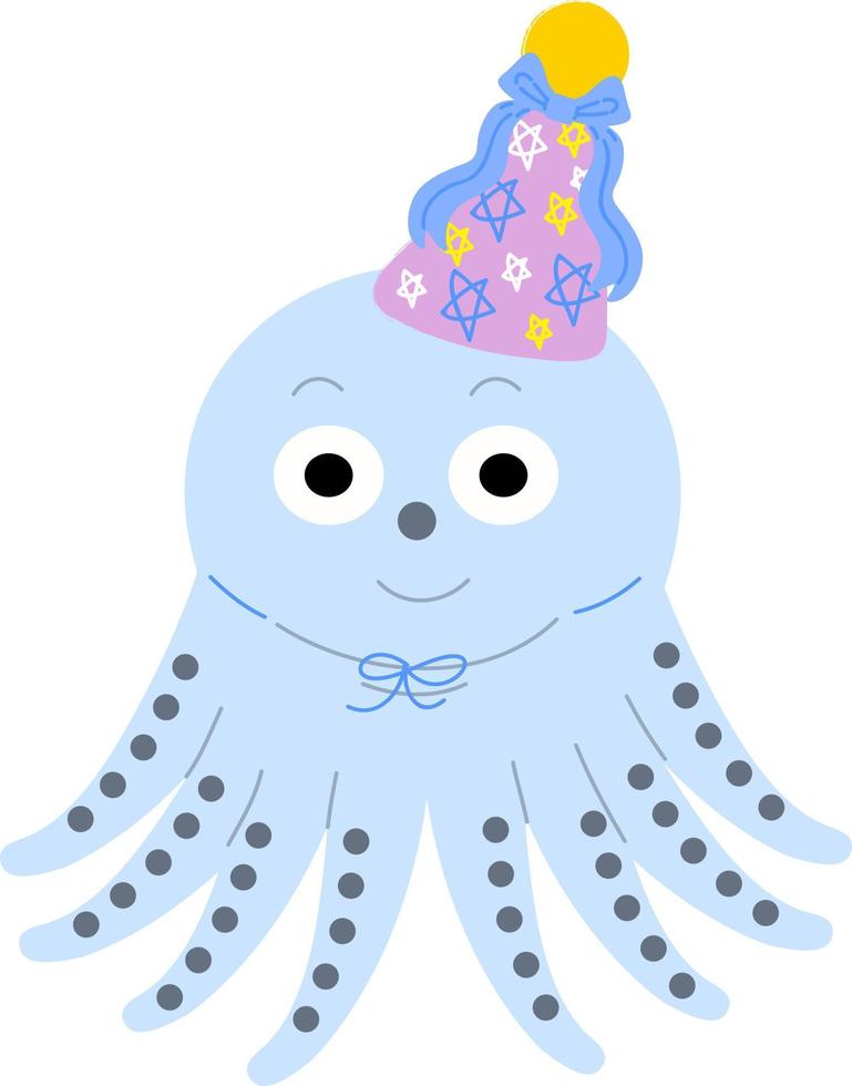 pulpo de océano de estilo dibujado a mano vector