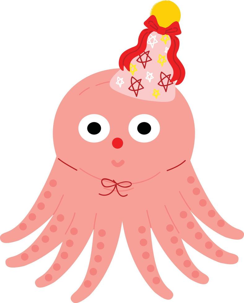 pulpo de océano de estilo dibujado a mano vector