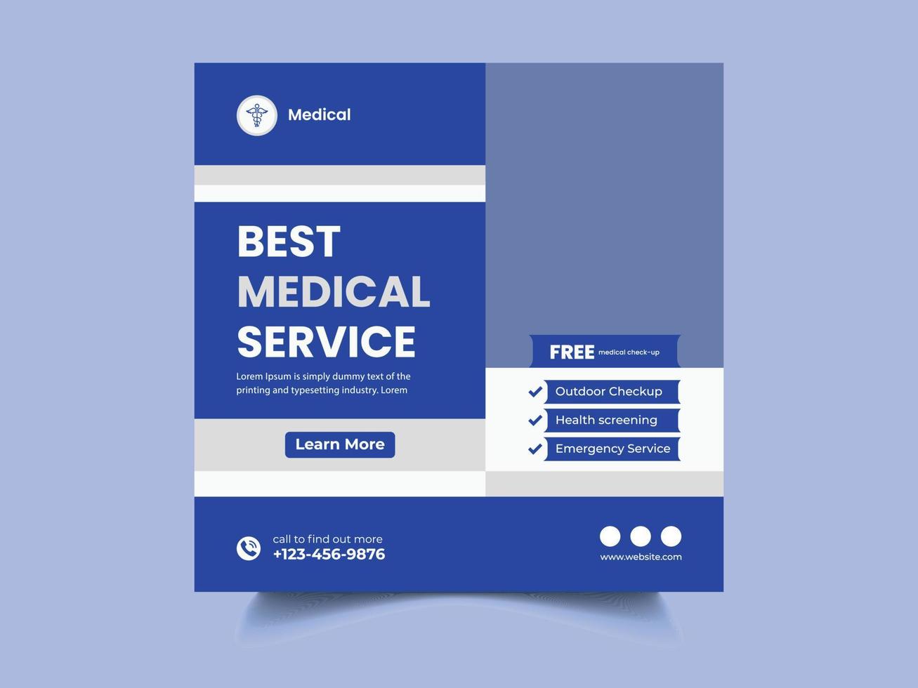 BEST MEDICAL SERVICE SOCIAL MEDIA POST DESIGN vector