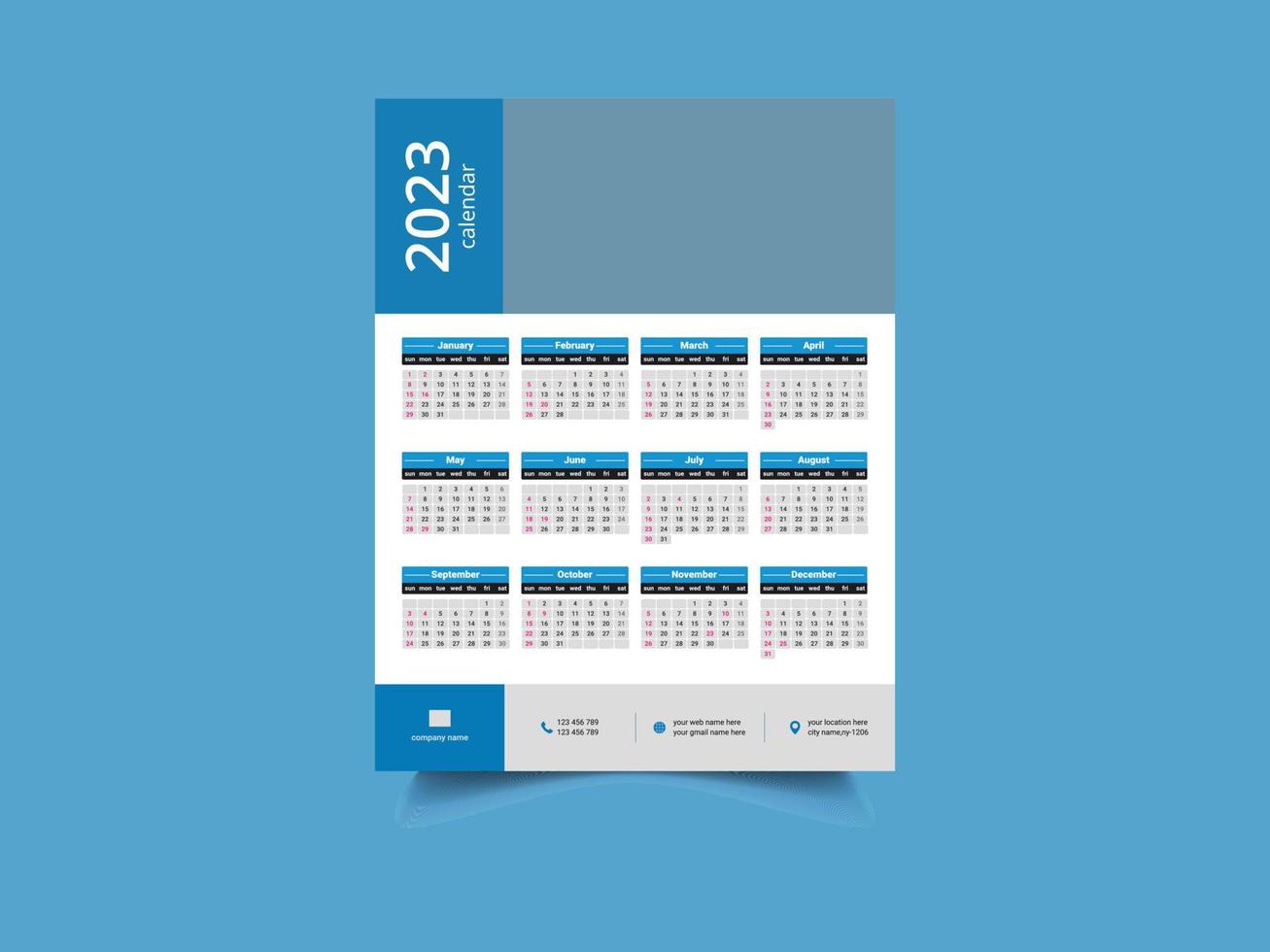 plantilla de diseño de calendario de año nuevo vector