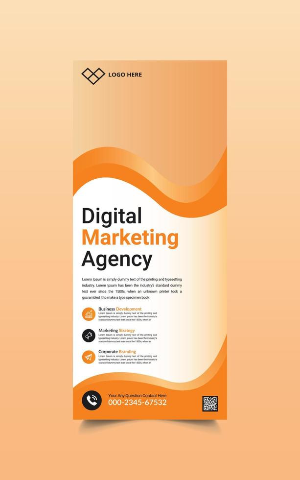 banner enrollable de agencia de marketing digital vector