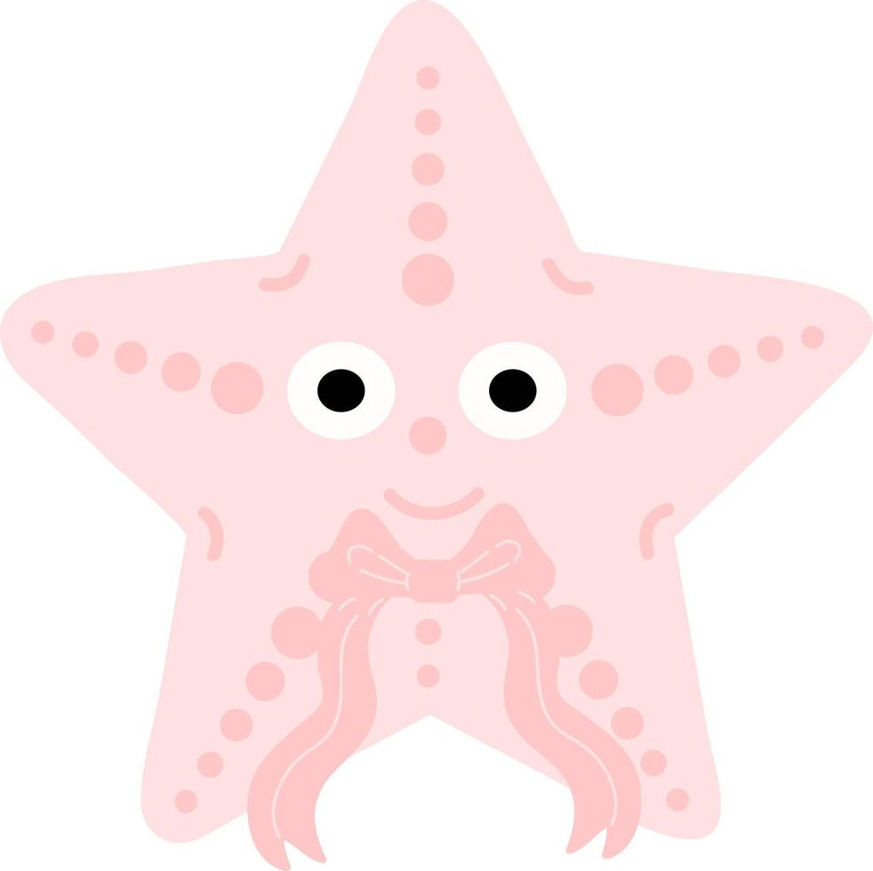 estrella de mar de estilo dibujado a mano vector