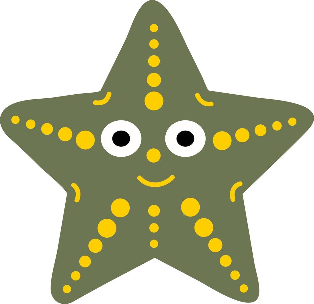 estrella de mar de estilo dibujado a mano vector