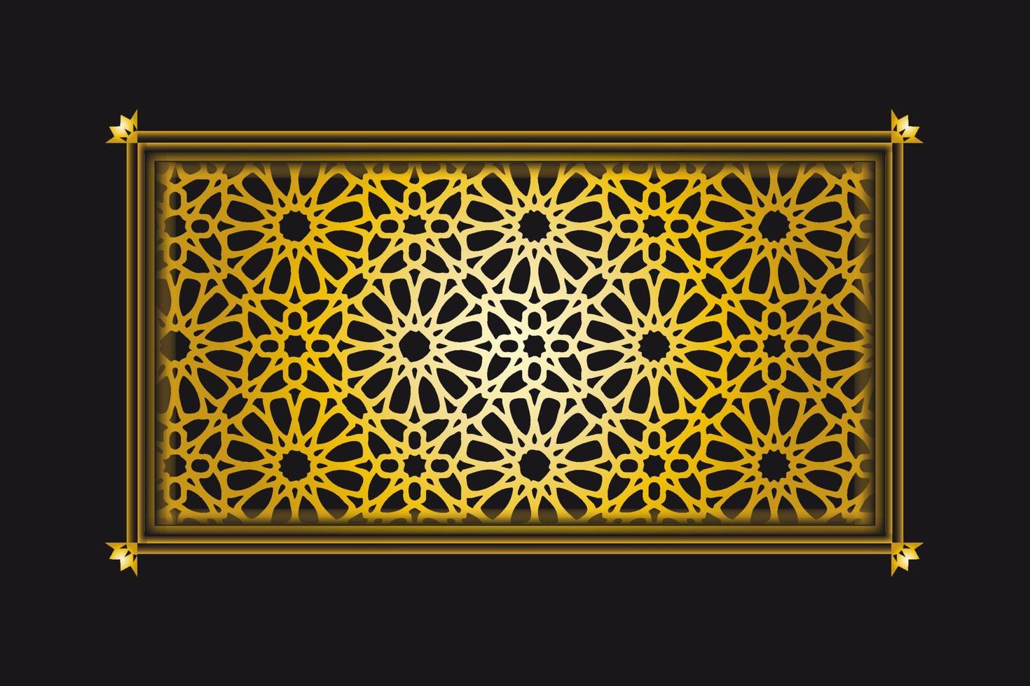 colección de fondo de patrón dorado arabesco, imagen de vector de ornamento islámico de fondo de lujo de oro