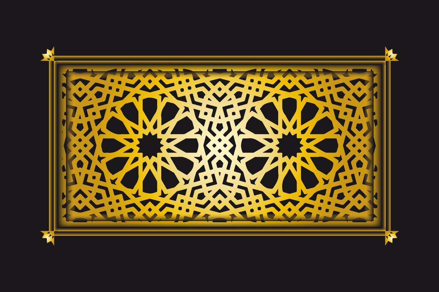 colección de fondo de patrón dorado arabesco, imagen de vector de ornamento islámico de fondo de lujo de oro