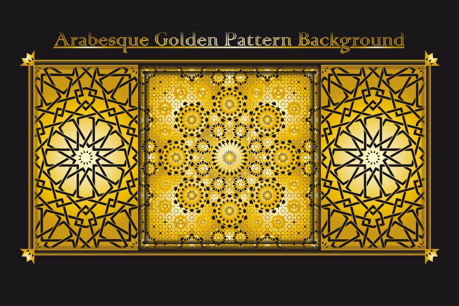 colección de fondo de patrón dorado arabesco, imagen de vector de ornamento islámico de fondo de lujo de oro