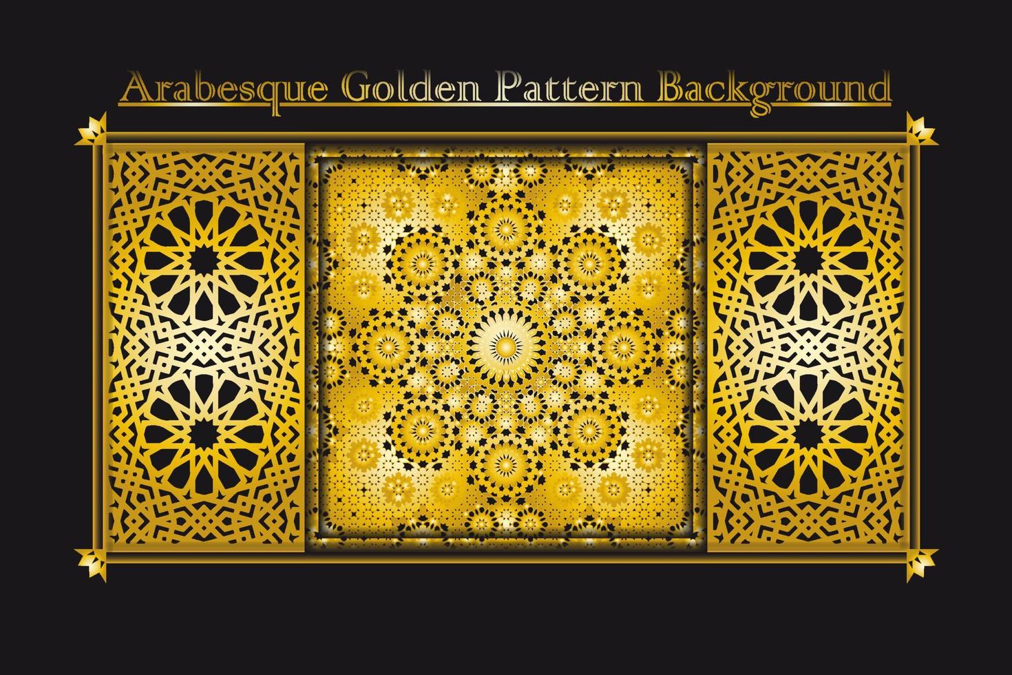 colección de fondo de patrón dorado arabesco, imagen de vector de ornamento islámico de fondo de lujo de oro