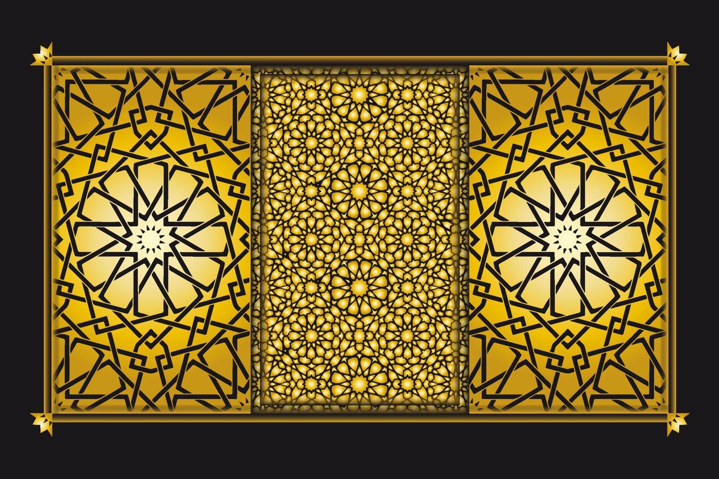 Arabesque golden pattern background collection, Gold Luxury background islamic ornament vector image