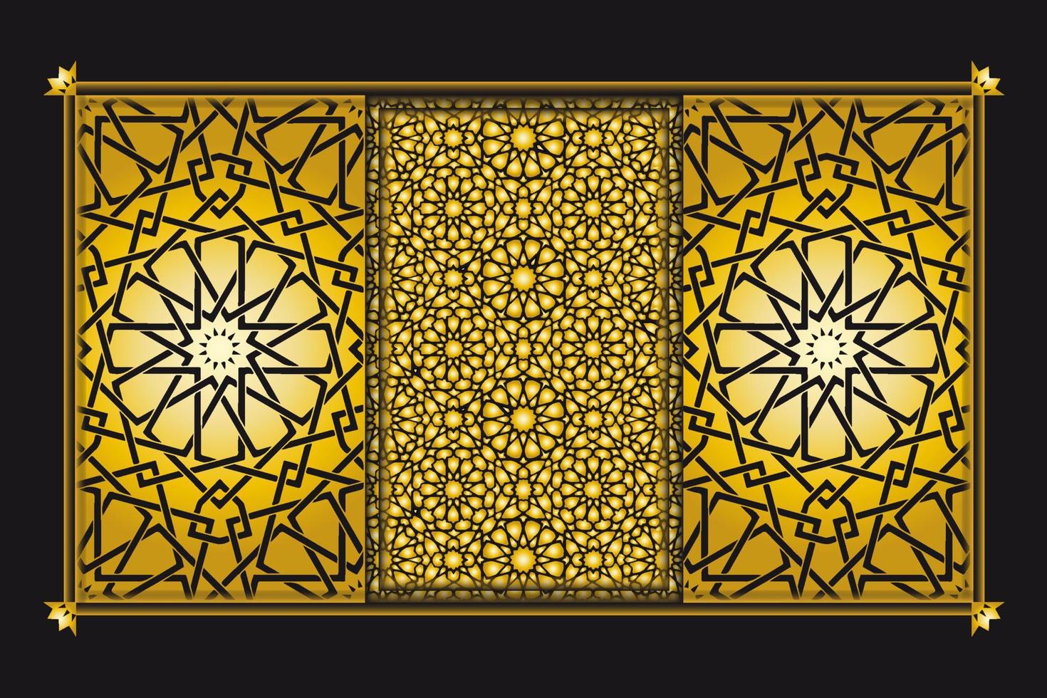 Arabesque golden pattern background collection, Gold Luxury background islamic ornament vector image