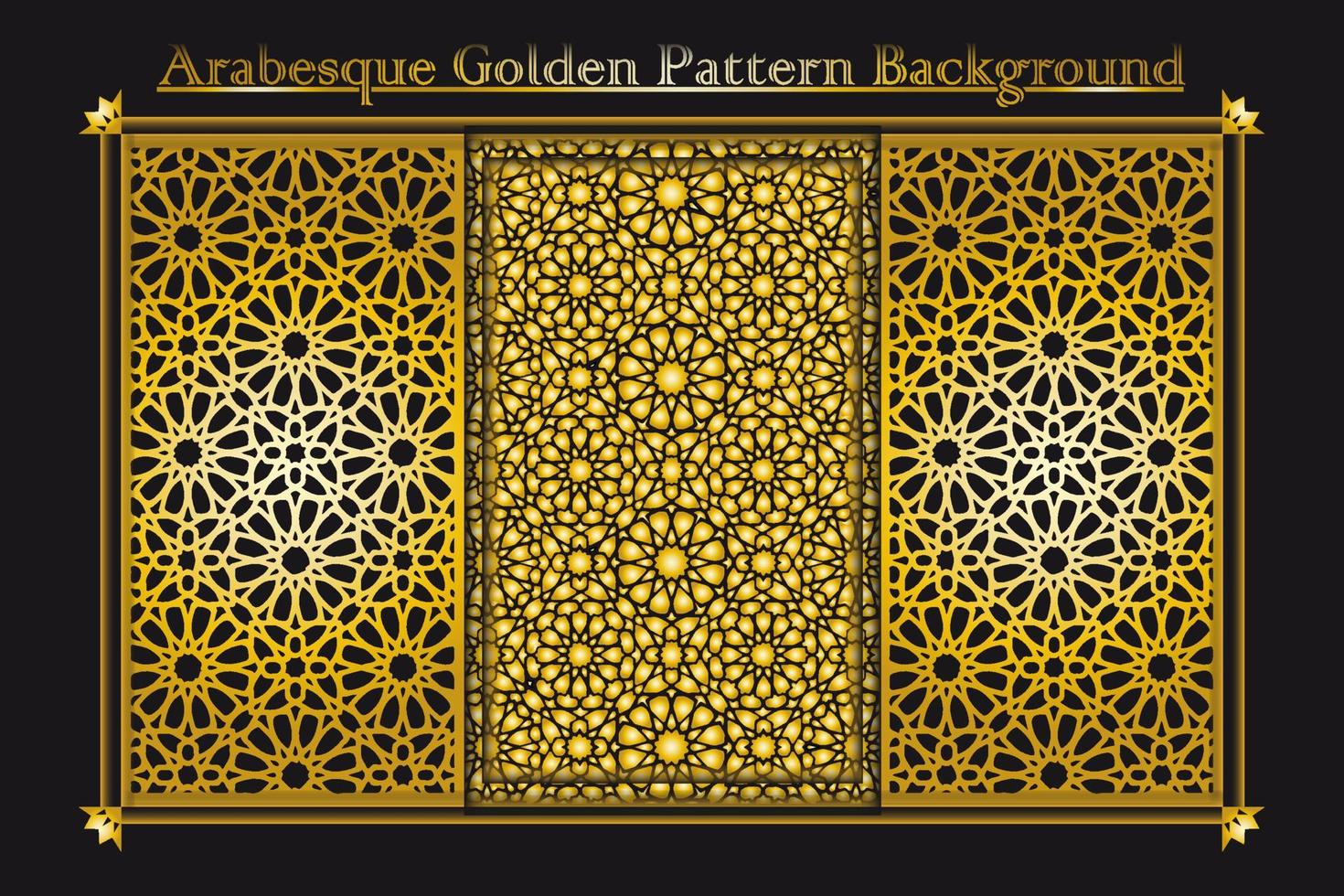 Arabesque golden pattern background collection, Gold Luxury background islamic ornament vector image