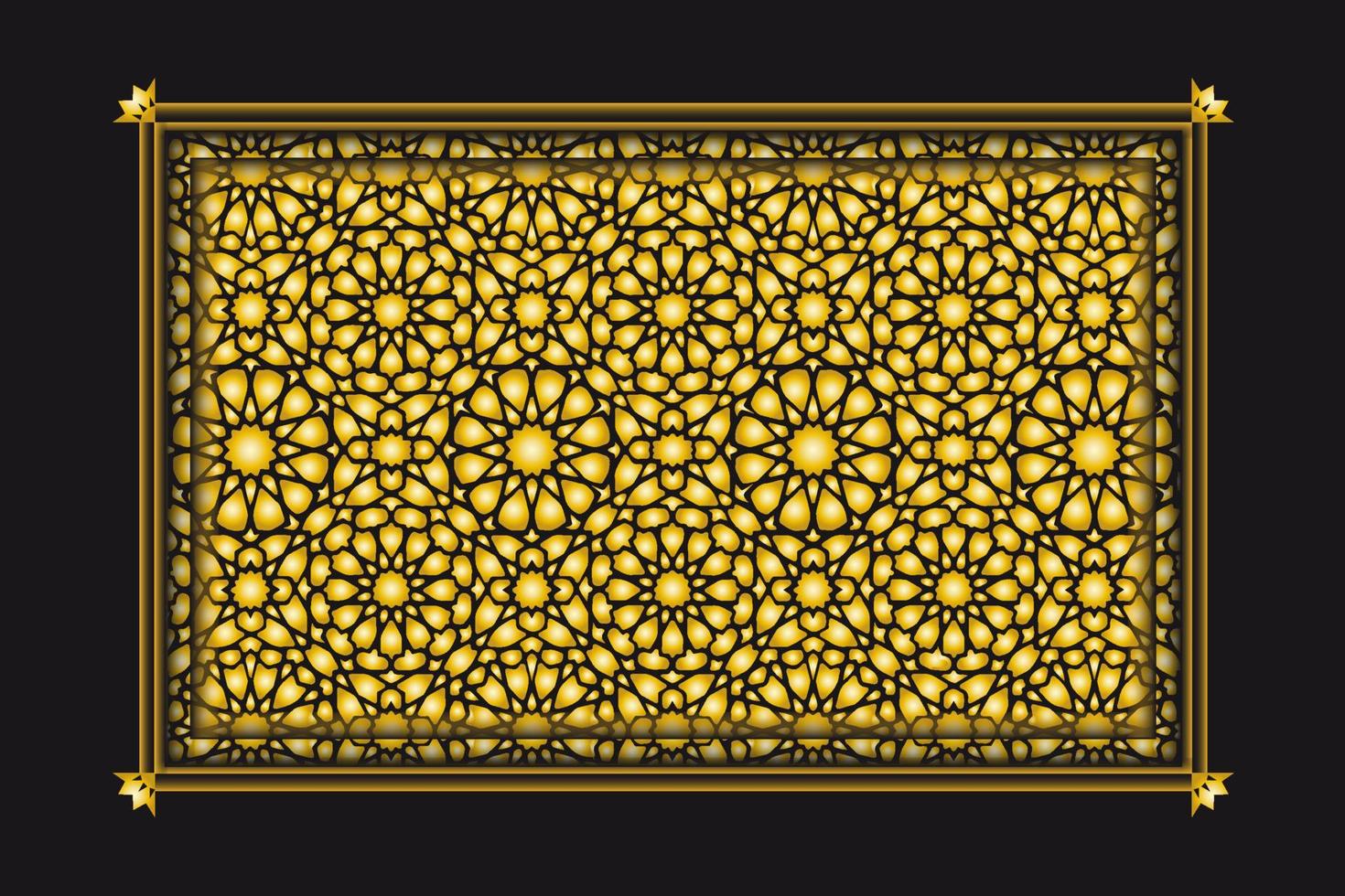 colección de fondo de patrón dorado arabesco, imagen vectorial de ornamento islámico de fondo de lujo dorado vector