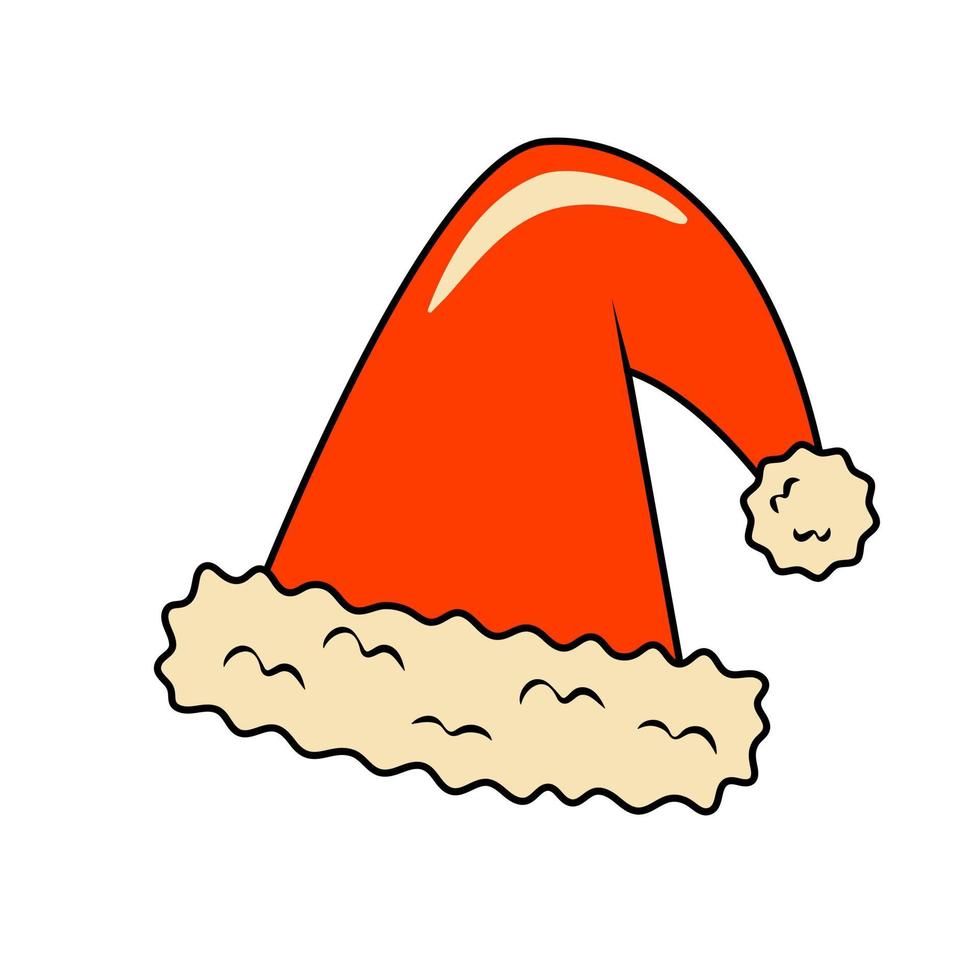 Santa Claus Hat Decorative Element in Retro Style vector