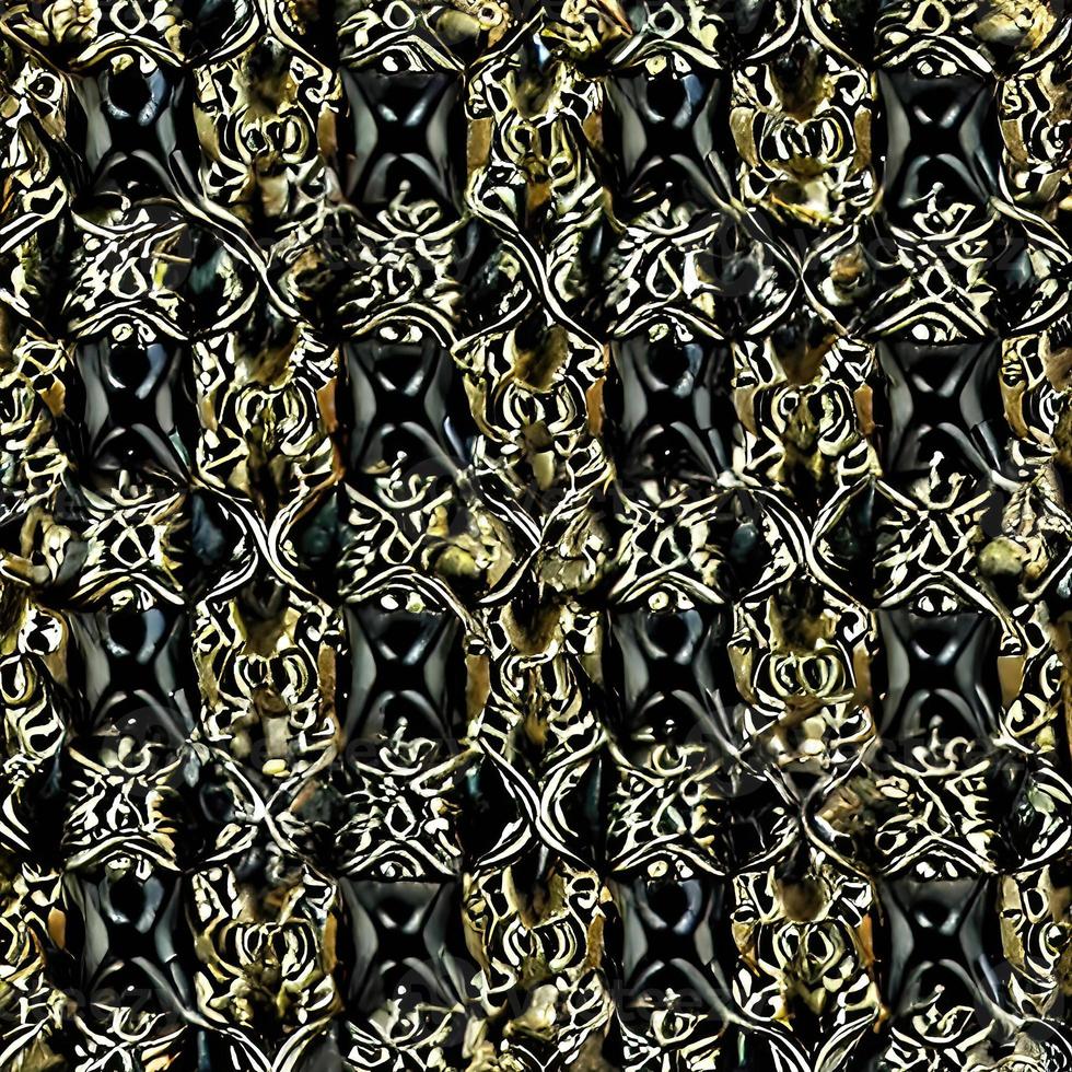 3D beautiful scroll and filigree pattern render photo