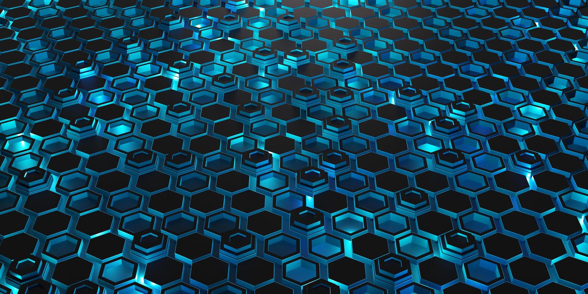 hexagonal background light and neon color technology modern abstract background 3D illustration photo