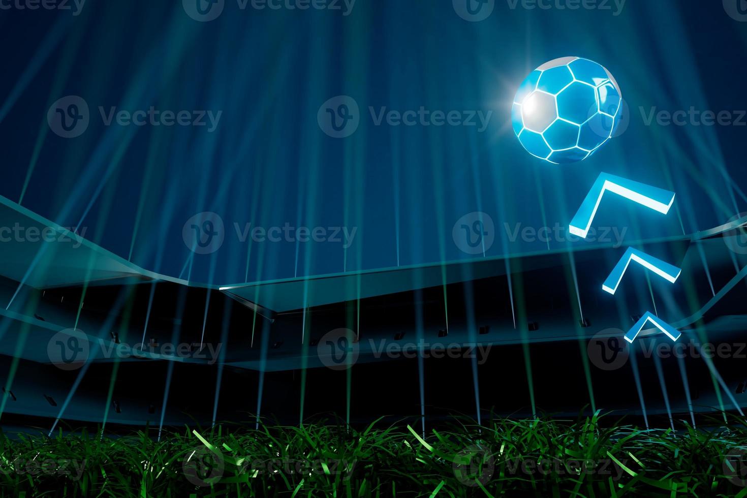 3d football object design. realistic rendering. abstract futuristic background. 3d illustration. motion geometry concept. sport competition graphic. tournament game bet content. soccer ball element. photo