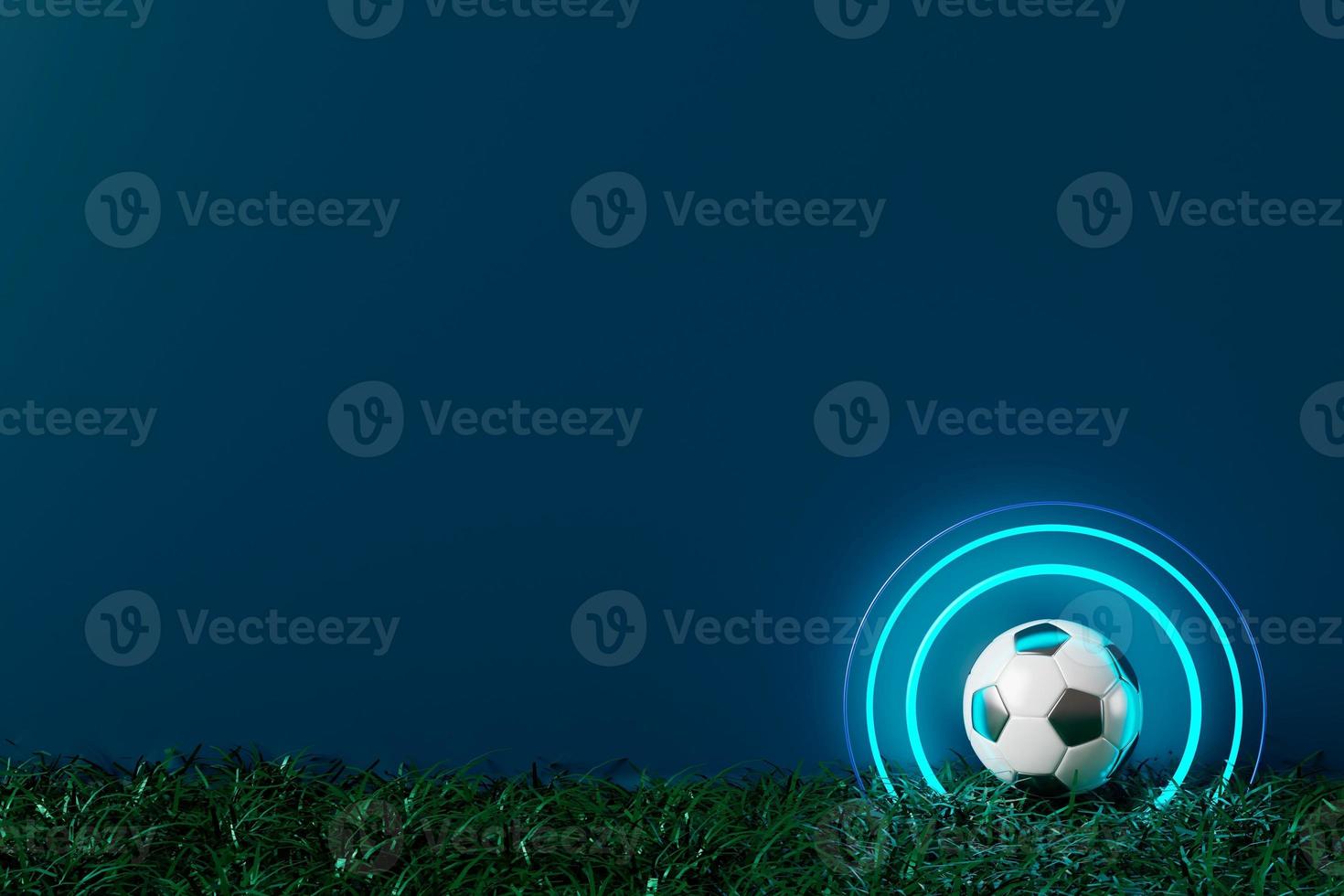 3d football object design. realistic rendering. abstract futuristic background. 3d illustration. motion geometry concept. sport competition graphic. tournament game bet content. soccer ball element. photo