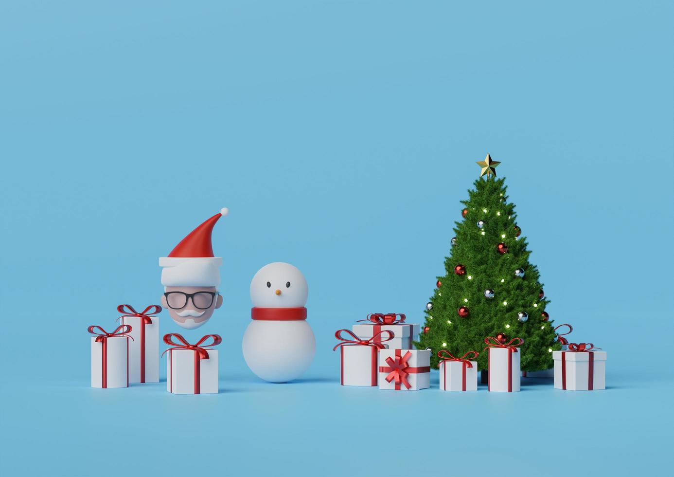 Christmas tree with snowman photo
