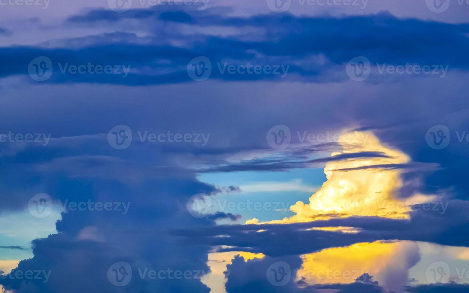 Blue sky with beautiful clouds on sunny day in Mexico. photo