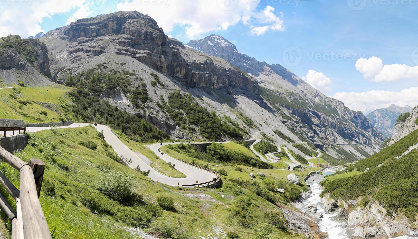 Mountain road in the Alps photo