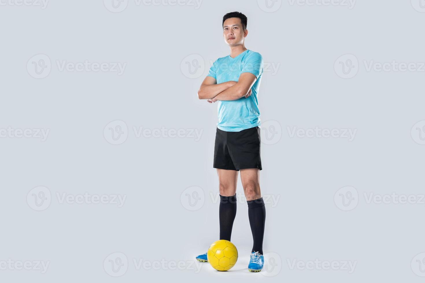 Football referee standing on a white background photo