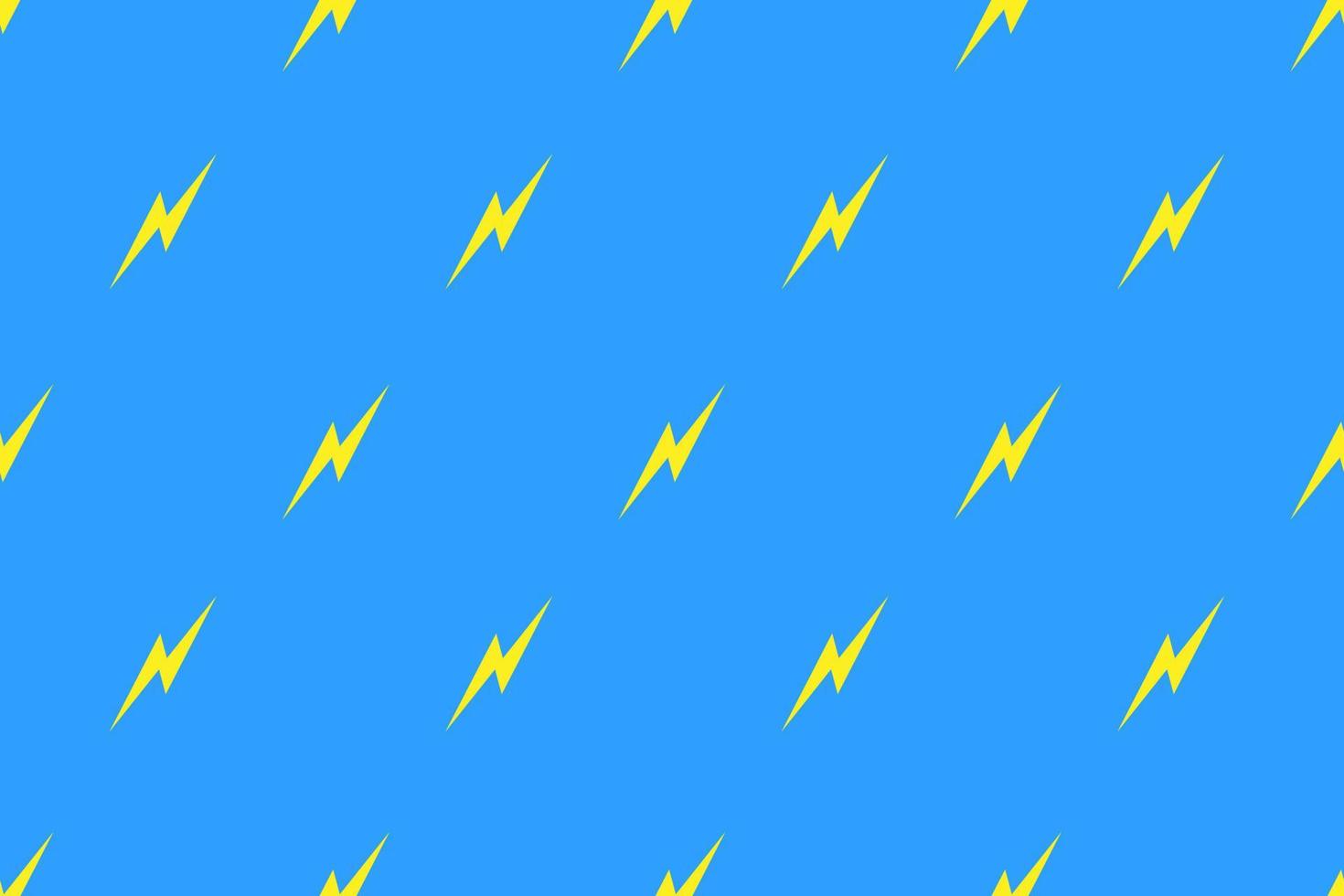 yellow thunderbolt on blue background seamless pattern vector