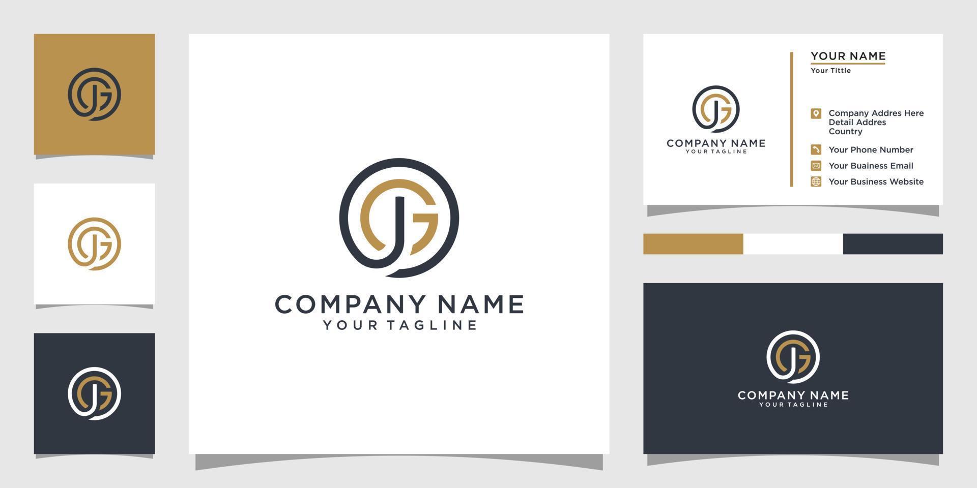 GJ or JG initial letter logo design vector