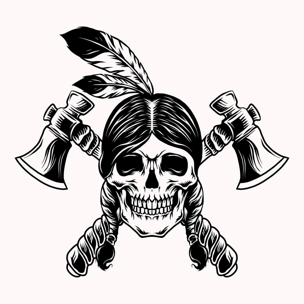 Indian skull vector illustration