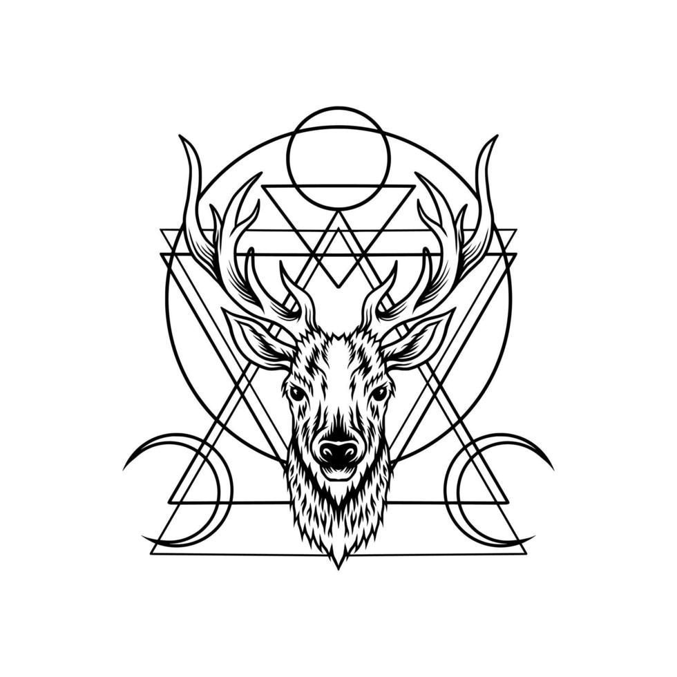 Deer head geometric vector