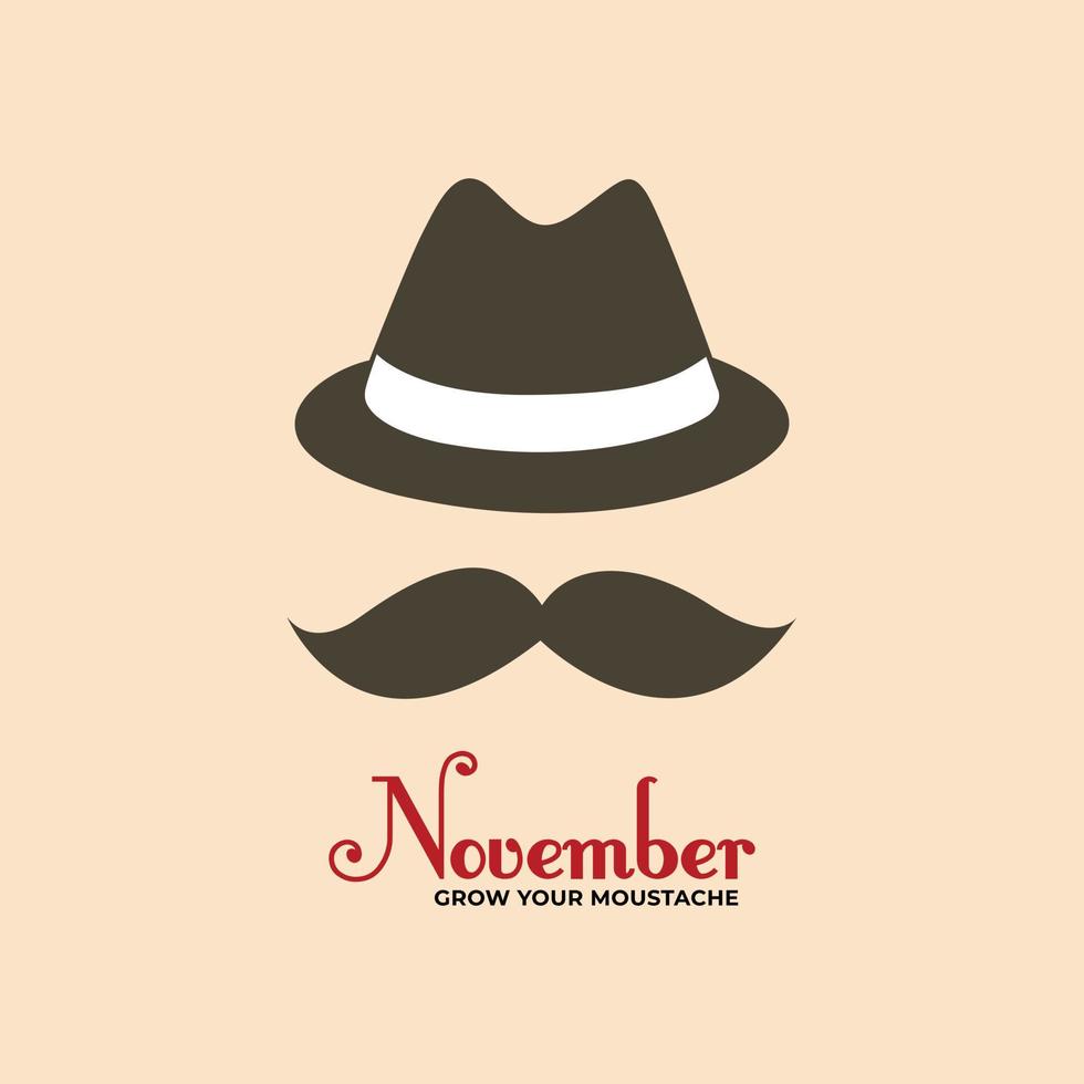 No Shave November Concept Vector Design