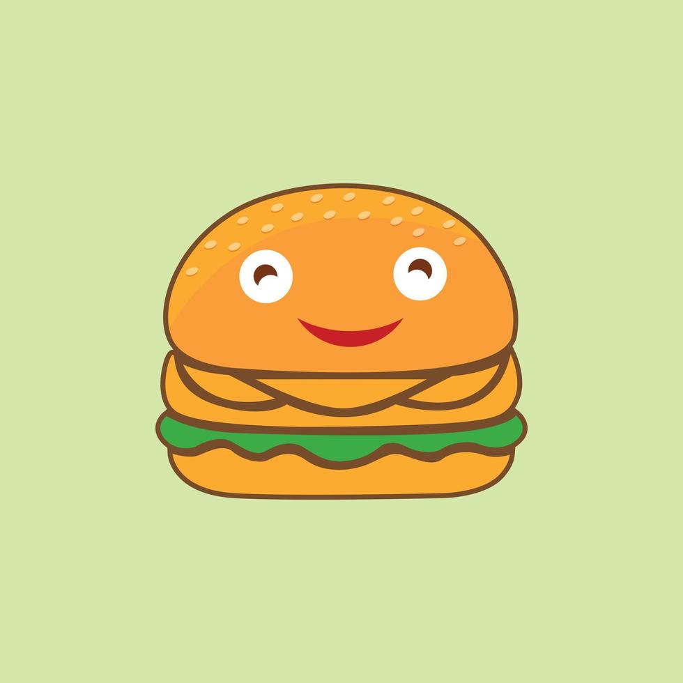 diseño de ilustrador de vector de dibujos animados de hamburguesa