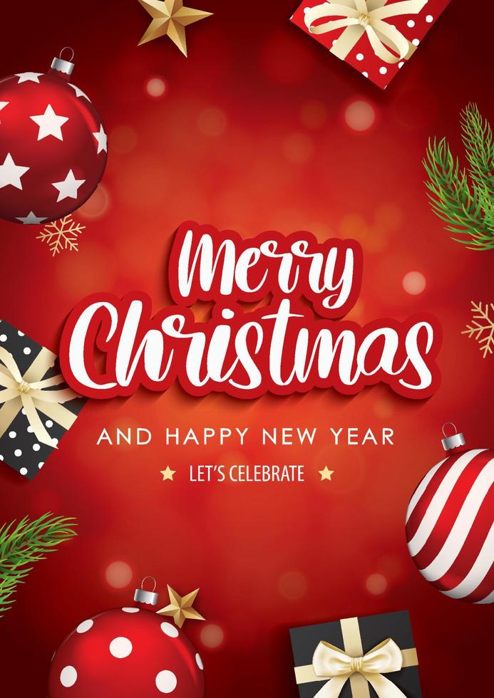 Merry christmas greeting card banner template background. vector