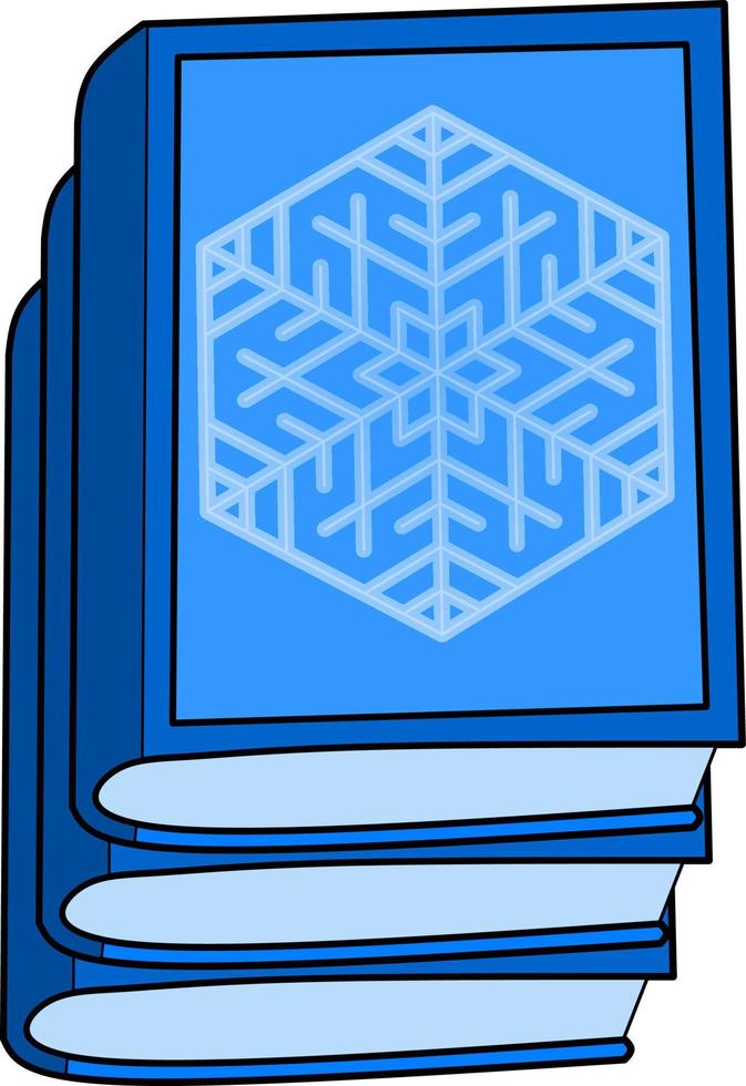 pila de libros de invierno ilustración vectorial aislada. vector de libros de invierno apilados para logotipo, icono, signo, símbolo, negocio, diseño o decoración. Libros apilados con ilustración de vector de símbolo de copo de nieve