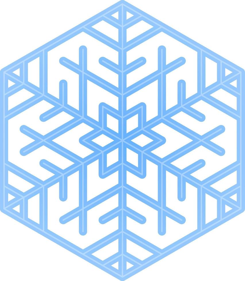 Hexagon snowflake isolated vector illustration. Winter snowflake vector for logo, icon, sign, symbol, business, design or decoration. Blue winter snowflake clip art