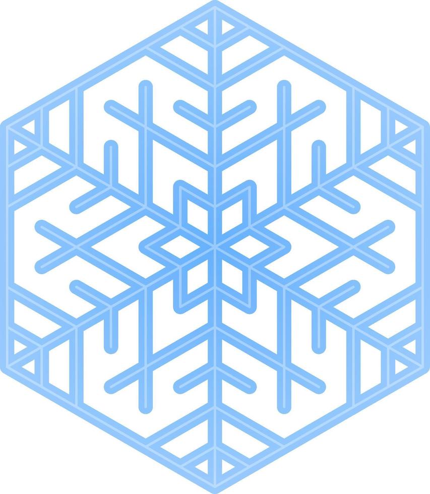 copo de nieve hexagonal aislado ilustración vectorial. vector de copo de nieve de invierno para logotipo, icono, signo, símbolo, negocio, diseño o decoración. imágenes prediseñadas de copo de nieve de invierno azul