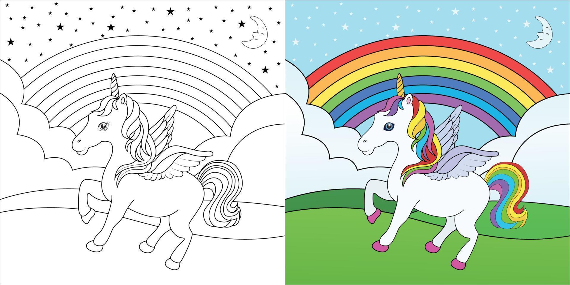 dibujos para colorear unicornio vector