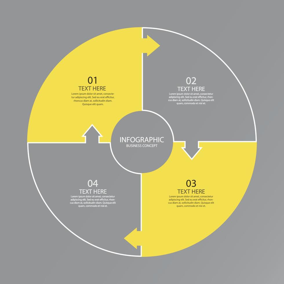 infografía circular básica con 4 pasos, proceso u opciones. vector